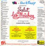 Le verso avec les paroles (Christian Armsbruster, Jean-Marc Chastel, Nelly C� Quat, Kat Deblois, Mixy et Thierry Redler - Nous les Mickey)