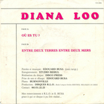 Le verso de la pochette&nbsp;: (Diana Loo - O� es tu)