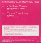 Verso de la pochette&nbsp;: (Barbara Osorovitz - Rue Thermopyles)