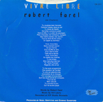 Le verso de la pochette&nbsp;: (Robert Farel - Vivre libre)