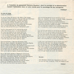 Un morceau du poster&nbsp;: (Chants d'occupation des ouvri�res de Siemens Baudour - Quand tu disais Siemens / Faut chahuter / Ils sont foutus / Nous les ouvriers d'Siemens / Est-ce que tu l'aurais cru&nbsp;?)