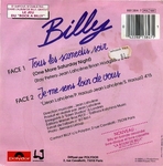 Billy en bande dessin�e (verso de la pochette) (Billy - Tous les samedis soir)
