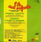 Le dos de la pochette (Casimir et l'ile aux enfants - La chanson d'Albert et Barnab�)