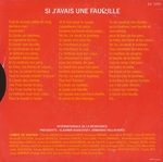 Verso de la pochette&nbsp;: (Internationale de la r�sistance - Si j'avais une faucille)