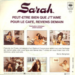 Verso&nbsp;: (Sarah - Pour le caf� reviens demain)