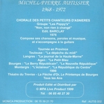 La mini-biographie au dos&nbsp;: (Michel-Pierre Autissier - Assise dans un coin)