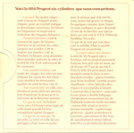 Le verso de la pochette&nbsp;: (Jean Topart - Les Qualit�s routi�res de la 604 SL V6 Peugeot)