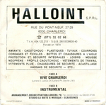 Le verso de la pochette&nbsp;: (Charles Laloux - Vive Charleroi)