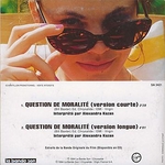 Verso de la pochette&nbsp;: (Alexandra Kazan - Question de moralit�)