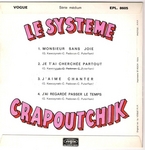 Verso&nbsp;: (Syst�me Crapoutchik - J'aime chanter)