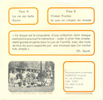 Le verso de la pochette&nbsp;: (Les Troubadours Sans Fronti�res - La vie est belle)