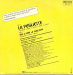 Le verso de la pochette&nbsp;: (Strategy - Moi j'aime la publicit�)