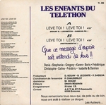 Le verso de la pochette (Les enfants du T�l�thon - L�ve-toi, l�ve-toi)