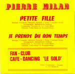 Le verso de la pochette&nbsp;: (Pierre Milan - Je prends du bon temps)