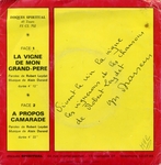 Le dos de la pochette (Robert Leydet - � propos camarade)
