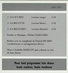 Le dos de la pochette (Michel Maillard - La cet'reu)