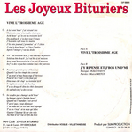 Le verso avec les paroles (Les Joyeux Bituriers - Vive l'troisi�me �ge)