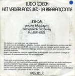Le dos de la pochette (Ludo Coeck - La braban�onne)