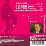 Le verso de la pochette&nbsp;: (Alain Clair - � toi Claude)