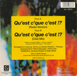 Le verso de la pochette&nbsp;: (F.B. and Co - Qu'est c'que c'est&nbsp;!&nbsp;?)