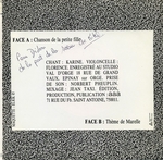 Au verso, des d�tails&nbsp;: (Karine - Chanson de la petite fille)
