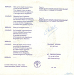 Le verso de la pochette&nbsp;: (Groupe R�alit� - Rien qu'un simple bouton blanc)