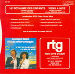 Le verso de la pochette&nbsp;: (Monique Blanc et Jean-Robert Morgan - Viens � Nice)