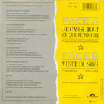 Le verso de la pochette&nbsp;: (Lio - Je casse tout ce que je touche)