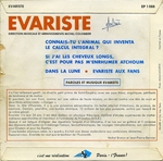 Le verso de la pochette&nbsp;: (�variste - Dans la lune)