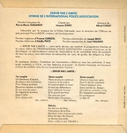 Le verso de la pochette (Jacques Izaro - Servir par l'amiti�)