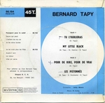 Le dos de la pochette (Bernard Tapy - Les Pistonn�s)
