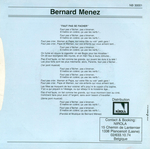 Le verso de la pochette&nbsp;: (Bernard Menez - Chouette la vie)