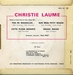 Le dos de la pochette (Christie Laume - Rouge, rouge)