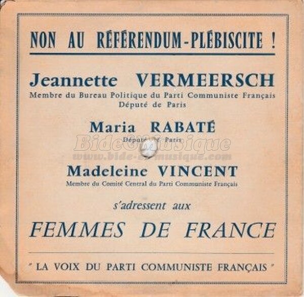 La voix du parti communiste Franais - Maria Rabat et Madeleine Vincent