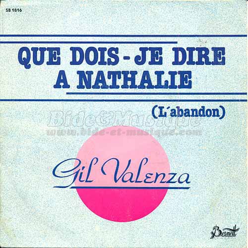 Gil Valenza - Que dois-je dire  Nathalie ? (L'abandon)