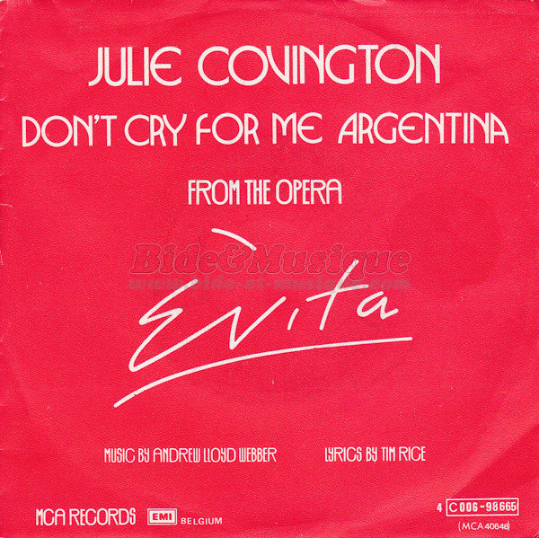 Julie Covington - Don't cry for me Argentina