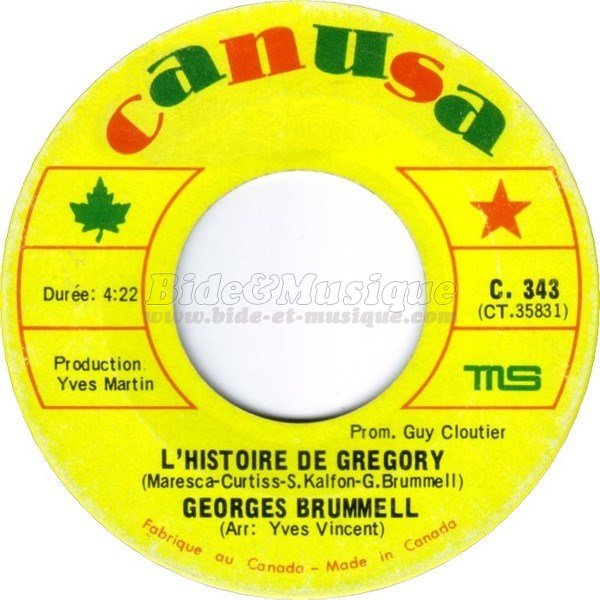 Georges Brummell - L'histoire de Gregory