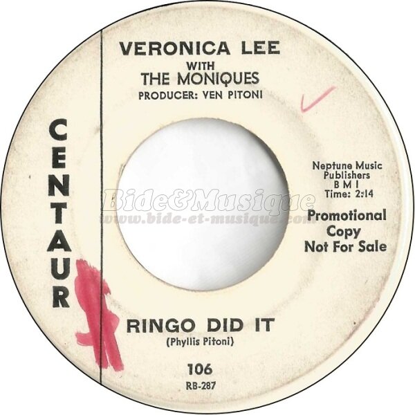 Veronica Lee with the Moniques - Ringo did it
