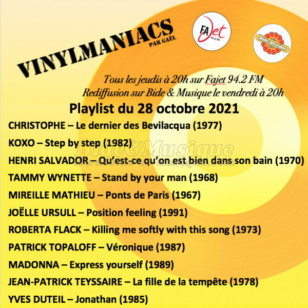 Vinylmaniacs - Emission n186 (28 octobre 2021)