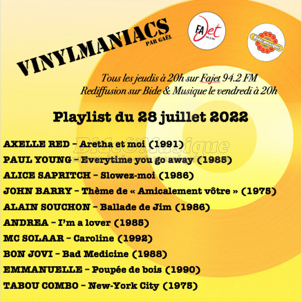 Vinylmaniacs - Emission n223 (28 juillet 2022)