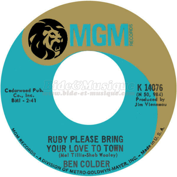 Ben Colder - Ruby please bring your love to town