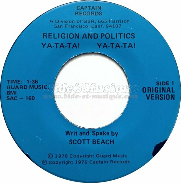 Scott Beach - Religion and politics : Ya-Ta-Ta! Ya-Ta-Ta!