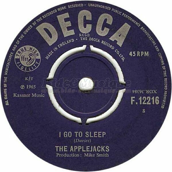 The Applejacks - I go to sleep