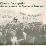 Pochette de Chants d'occupation des ouvri�res de Siemens Baudour - Quand tu disais Siemens / Faut chahuter / Ils sont foutus / Nous les ouvriers d'Siemens / Est-ce que tu l'aurais cru&nbsp;?