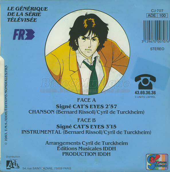 Signé Cat's eyes (par Isabelle Guillard) - fiche chanson - B&M