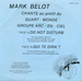 Le verso de la pochette : (Mark Bellot - Do not disturb)