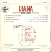 Le verso de la pochette : (Diana - Ne siffle plus (Sous ma fentre))