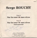 La ddicace au verso : (Serge Rouchy - Sur les mur(s) de mes rves)