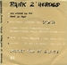 Au verso : (Rank Z'Heroes - Gone so fast)