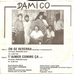 Le verso de la pochette: (Damico - On se reverra (Hommage  D. Balavoine))